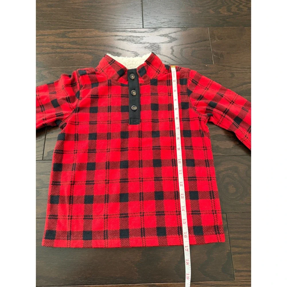 Carters Kids 5T Red Black Buffalo Plaid Fleece Pullover and Pants Set 2N949710